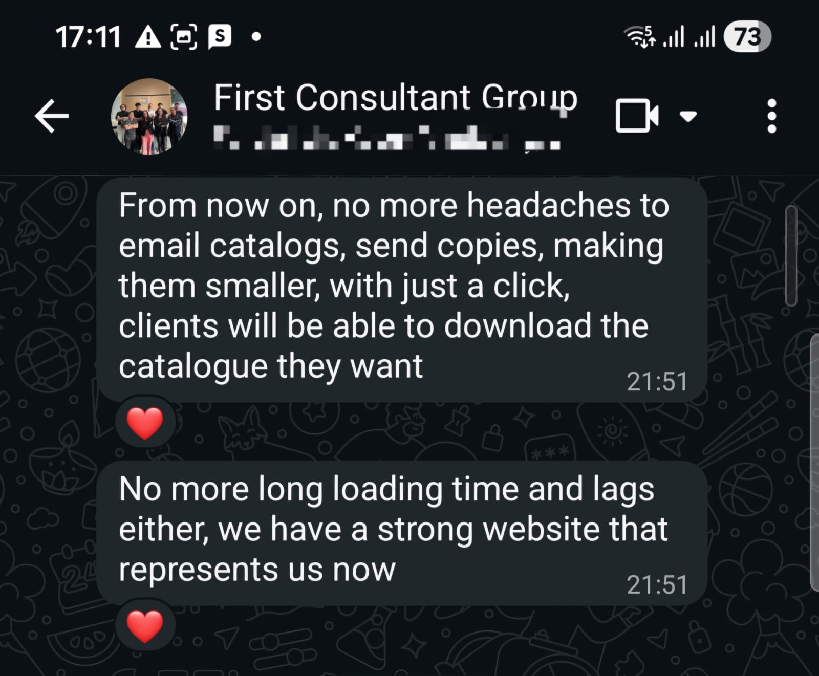 First Consultants review: From now on, no more headaches to email catalogs, send copies, making them smaller, with just a click, clients will be able to download the catalogue they want. No more loading time and lags either, we have a strong website that represents us now